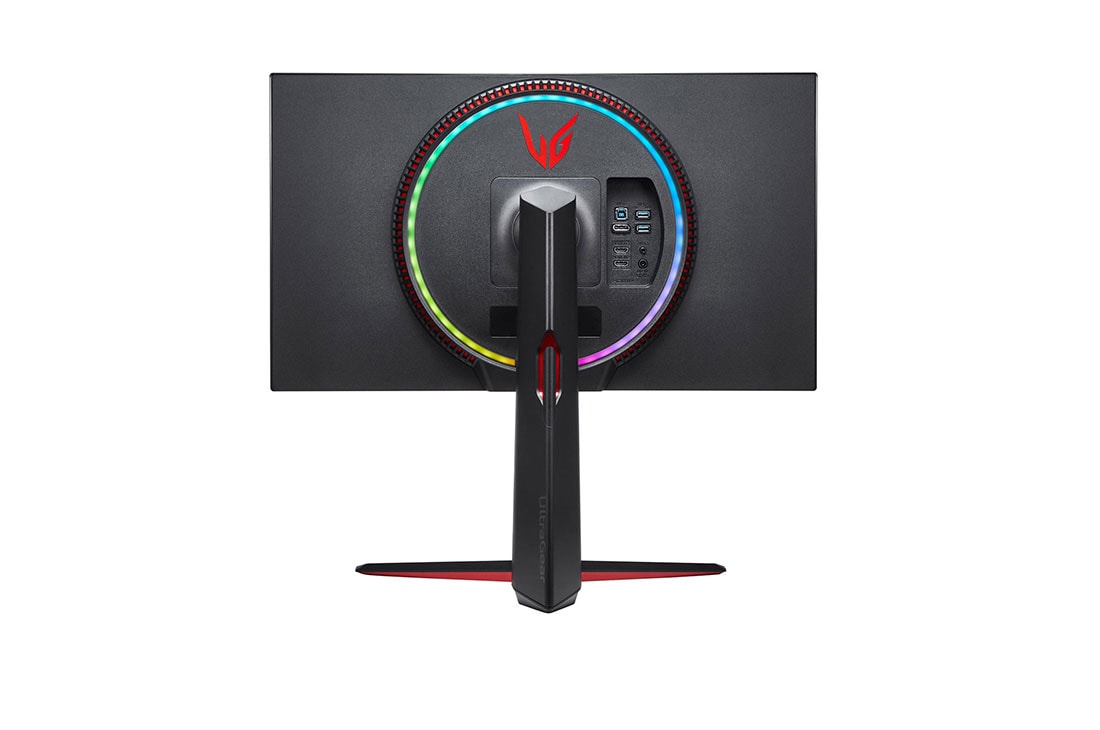 LG Monitor pentru jocuri UHD 4K UltraGear™ Nano IPS 1ms (GtG), 27'', cu VESA DSC, vedere posterioară cu Sphere Lighting 2.0 în culorile curcubeului, 27GN950-B, thumbnail 6