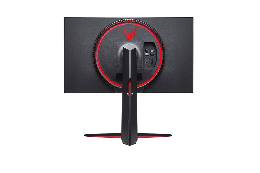 LG Monitor pentru jocuri UHD 4K UltraGear™ Nano IPS 1ms (GtG), 27'', cu VESA DSC, vedere posterioară cu Sphere Lighting 2.0 în roșu, 27GN950-B, thumbnail 7