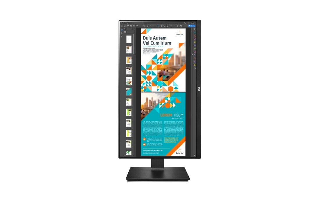 LG Monitor IPS QHD de 23,8'' cu AMD FreeSync™, vedere frontală, cu afișajul pivotând la 90 de grade într-o vedere portret, 24QP550-B, thumbnail 10