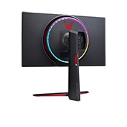 LG Monitor pentru jocuri UHD 4K UltraGear™ Nano IPS 1ms (GtG), 27'', care suportă 4K și 120 Hz prin HDMI 2.1, vedere din perspectivă spate cu lumini multicolore aprinse, 27GP950-B, thumbnail 9