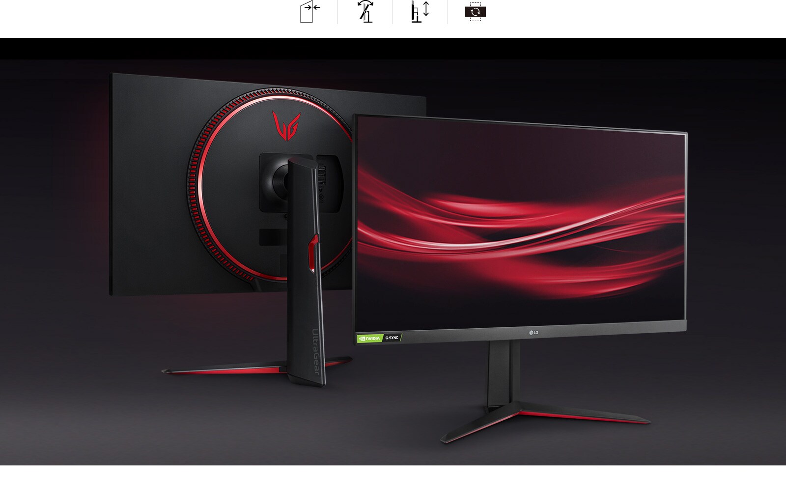Monitor cu design elegant, cu suport pentru reglarea înălțimii, înclinării și a rotirii
