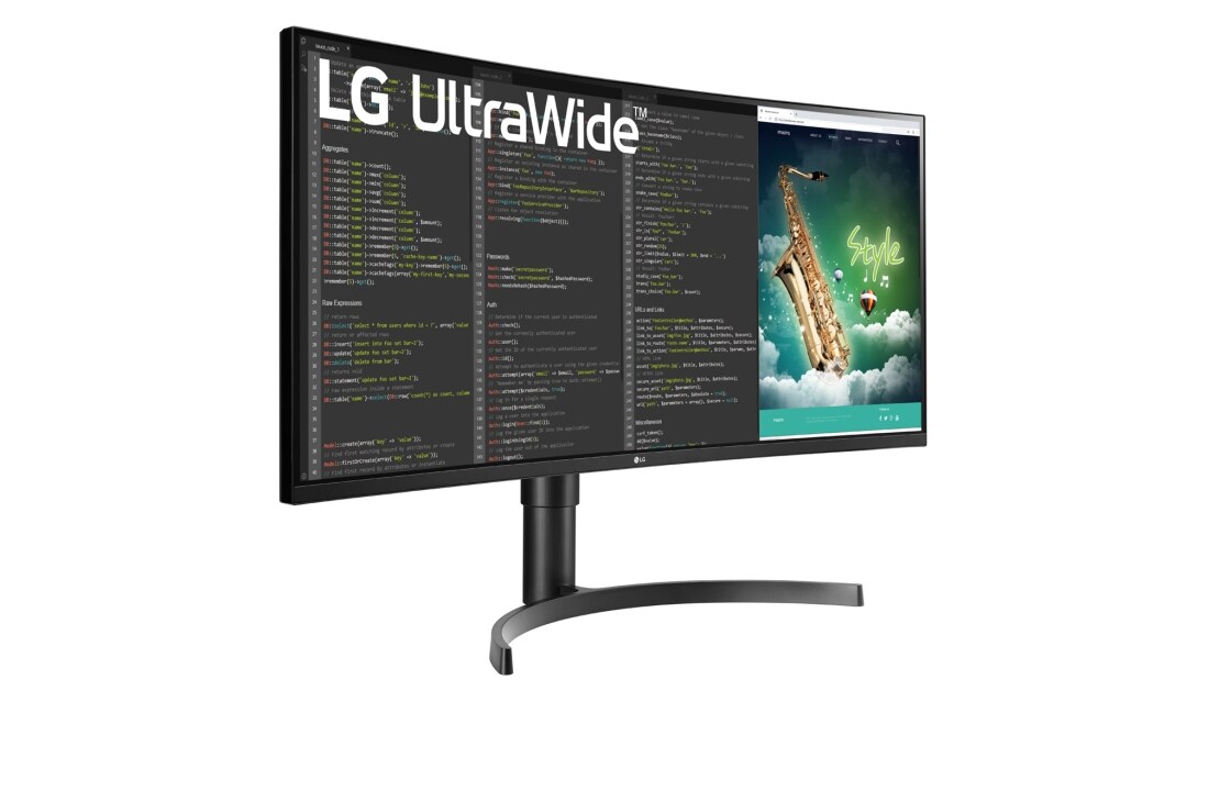 LG Monitor curbat de 35'' UltraWide™ QHD HDR VA, Vedere din perspectivă, 35WN65C-B, thumbnail 4