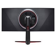 LG Monitor curbat pentru jocuri 37,5” 21:9 UltraGear™ Nano IPS 1ms (GtG), vedere posterioară cu lumini albe aprinse, 38GN950-B, thumbnail 6