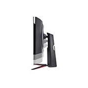 LG Monitor curbat pentru jocuri 37,5” 21:9 UltraGear™ Nano IPS 1ms (GtG), vedere laterală cu înălțimea monitorului care se deplasează în jos, 38GN950-B, thumbnail 9