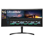 LG Monitor HDR IPS 38'' curbat UltraWide™ QHD+ (3840 x 1600), Vedere frontală, 38WN75C-B, thumbnail 1