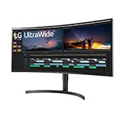 LG Monitor HDR IPS 38'' curbat UltraWide™ QHD+ (3840 x 1600), Vedere laterală la +15 grade, 38WN75C-B, thumbnail 2