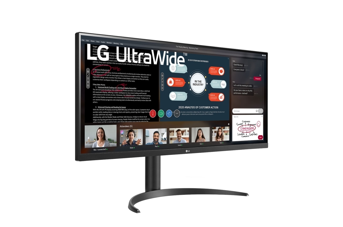 LG Monitor 21:9 UltraWide™ Full HD IPS de 34'' cu AMD FreeSync™, Vedere laterală la +30 grade, 34WP550-B, thumbnail 4