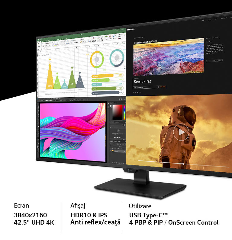 Ecran 4K masiv potrivit pentru utilizare mixtă