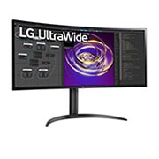LG Monitor curbat UltraWide™ QHD (3440 x 1440) 21:9 de 34'', Vedere laterală la +15 grade, 34WP85C-B, thumbnail 4