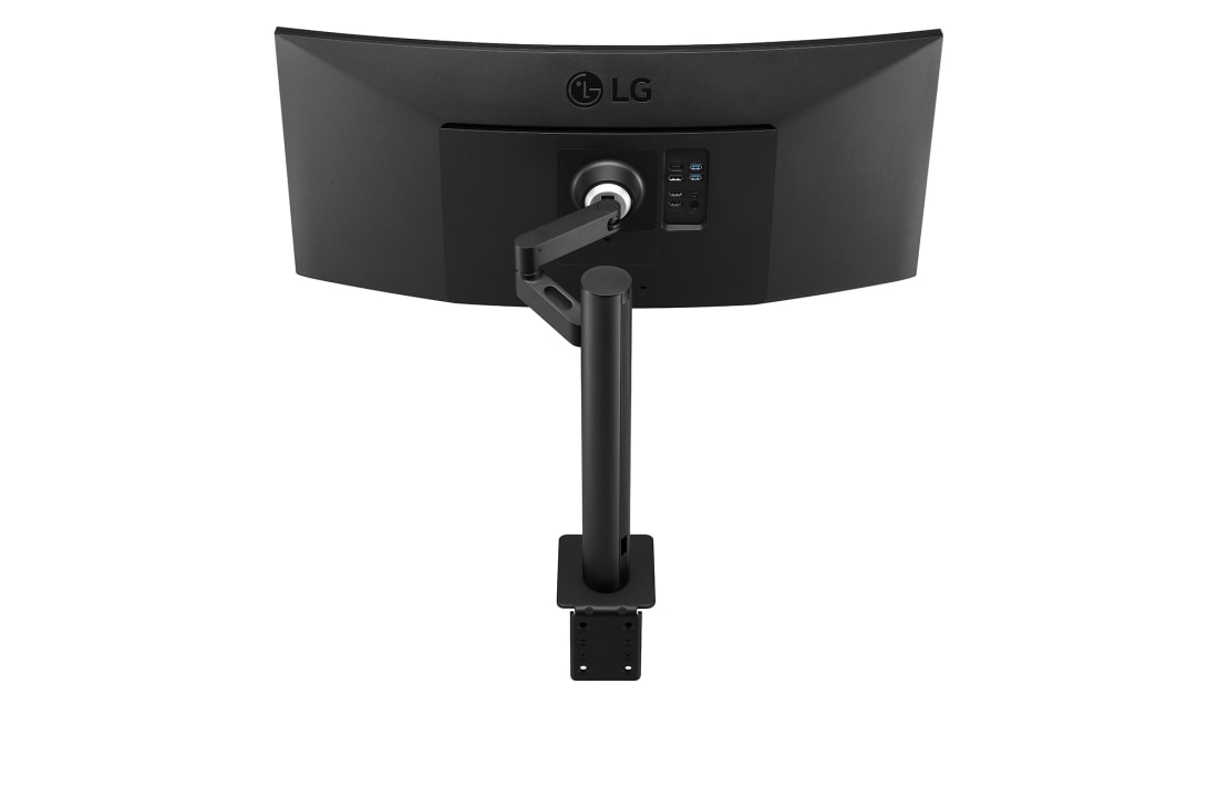 LG Monitor curbat UltraWide™ QHD Ergo (3440 x 1440) 21:9 de 34'', vedere laterală din spate cu brațul monitorului extins, 34WP88C-B, thumbnail 14