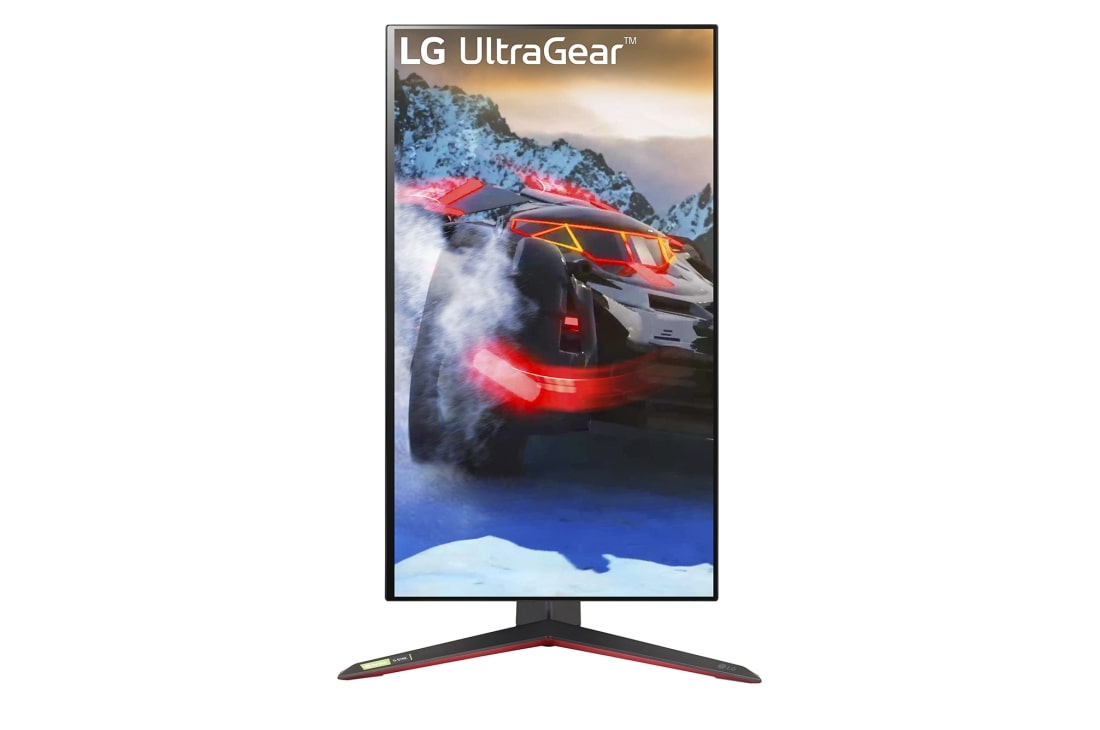 LG Monitorul de gaming UltraGear™ 4K Nano IPS 1ms (GtG) de 27” cu 144Hz / 160Hz (Overclock) și HDMI 2.1, front view with the display pivoting 90 degrees in a portrait view, 27GP95R-B, thumbnail 13