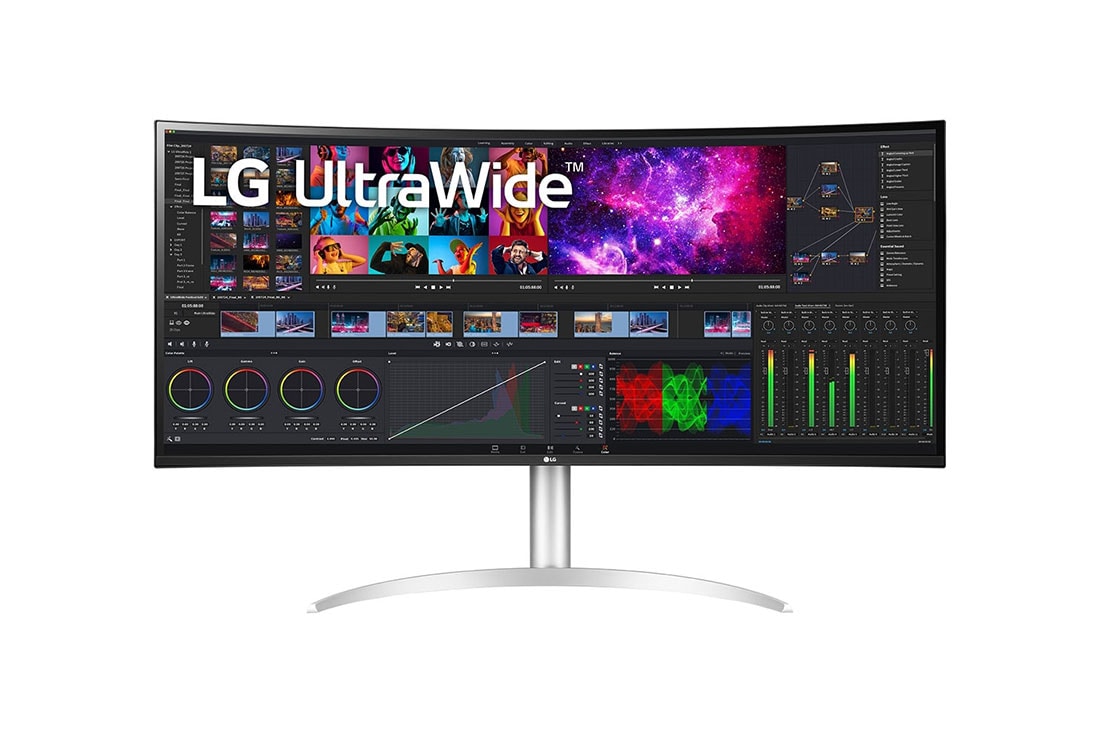 LG 39,7” curbat UltraWide™ 5K2K afișaj Nano IPS, vedere frontală, 40WP95C-W