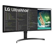 LG Monitor curbat 35'' UltraWide™ QHD HDR VA, Vedere laterală la +15 grade, 35WN75CN-B, thumbnail 3