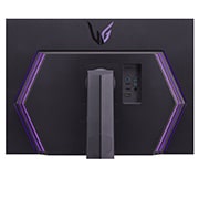 LG Monitor pentru jocuri UltraGear™ UHD 4K 32” cu VESA DisplayHDR™ 1000 si 144Hz, vedere prim-plan a porturilor cu lumini aprinse, 32GQ950-B, thumbnail 11