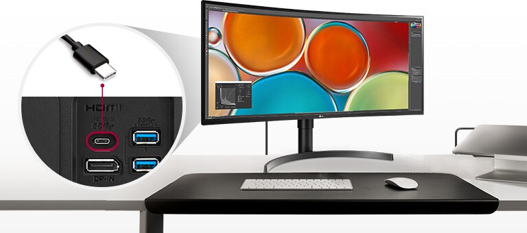 Suportul pentru USB Tip-C™ este compatibil cu dispozitivele Mac cu un singur cablu de conectare. 