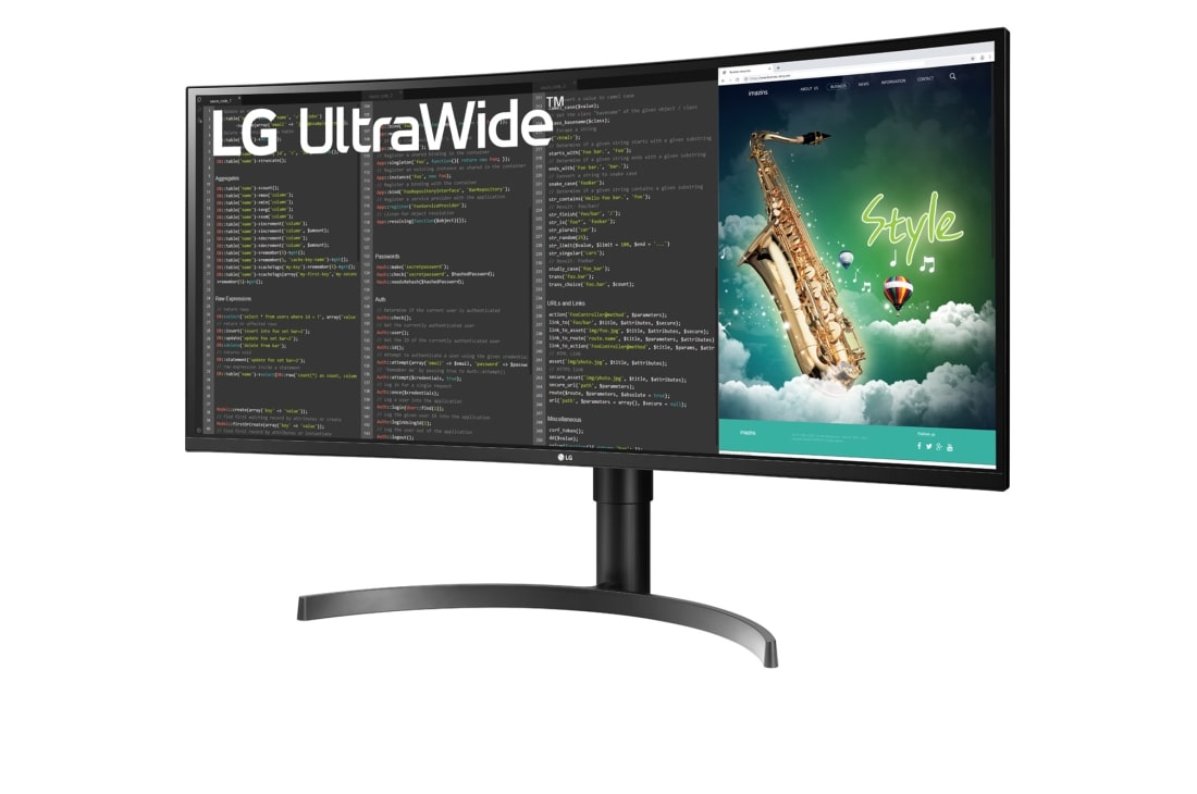 LG Monitor curbat  de 35'' UltraWide™ QHD HDR VA, Vedere laterală la +15 grade, 35WN75CP-B, thumbnail 2