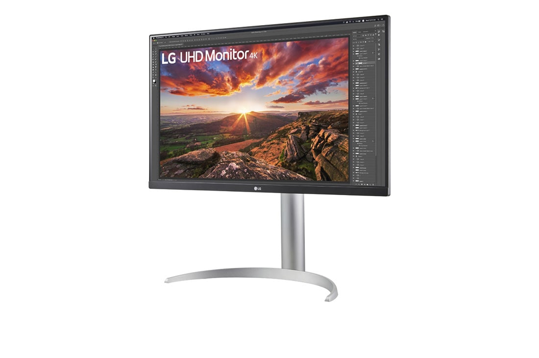 LG Monitor IPS UHD 4K de 27'' cu VESA DisplayHDR™ 400, Vedere laterală la -15 grade, 27UP85NP-W, thumbnail 2