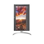 LG Monitor IPS UHD 4K de 27'' cu VESA DisplayHDR™ 400, vedere frontală, cu afișajul pivotând la 90 de grade într-o vedere portret, 27UP85NP-W, thumbnail 10