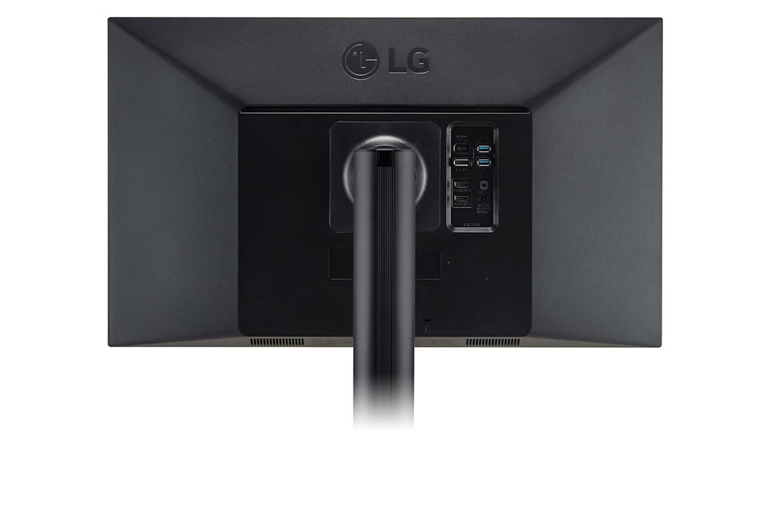 LG Monitor IPS UHD 4K Ergo IPS de 27'' cu USB Type-C™, vedere laterală din spate prim-plan cu brațul monitorului pe centru, 27UN880P-B, thumbnail 13