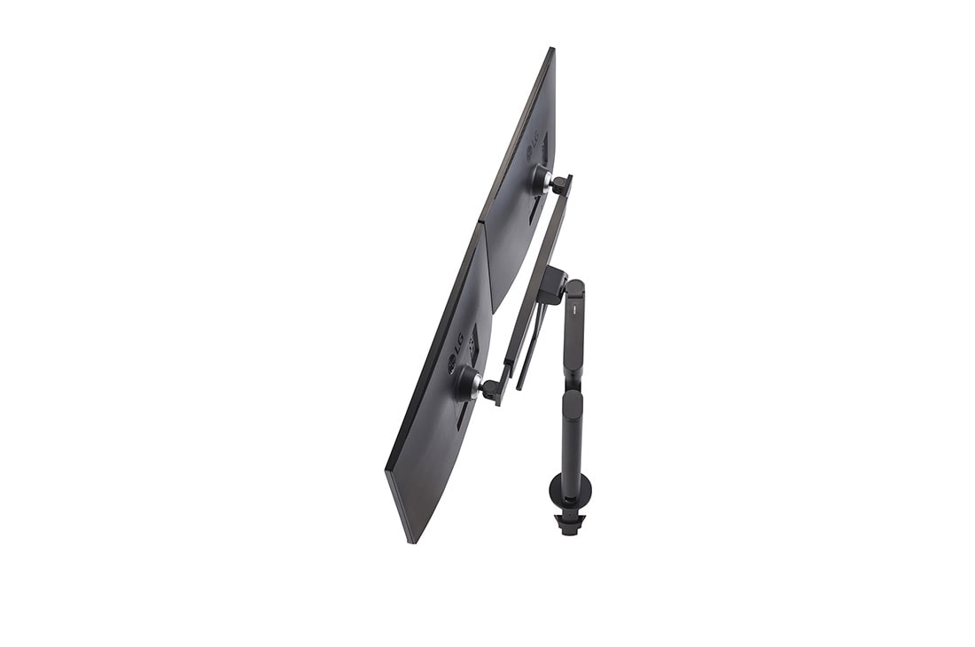 LG Monitor QHD de 27 de inch Ergo Dual, Perspectivă din spate cu brațul monitorului extins spre dreapta., 27QP88DP-BS, thumbnail 11
