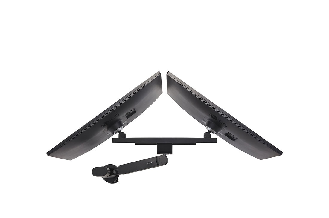 LG Monitor QHD de 27 de inch Ergo Dual, Perspectivă din spate - Un monitor înclinat la -25 de grade și celălalt monitor înclinat la 25 de grade., 27QP88DP-BS, thumbnail 15