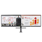 LG Monitor QHD de 27 de inch Ergo Dual, Vedere frontală cu modul lateral alăturat., 27QP88DP-BS, thumbnail 1