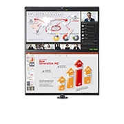 LG Monitor QHD de 27 de inch Ergo Dual, Vedere frontală cu modul suprapus., 27QP88DP-BS, thumbnail 4
