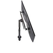 LG Monitor QHD de 27 de inch Ergo Dual, Perspectivă din spate cu brațul monitorului extins spre stânga., 27QP88DP-BS, thumbnail 12