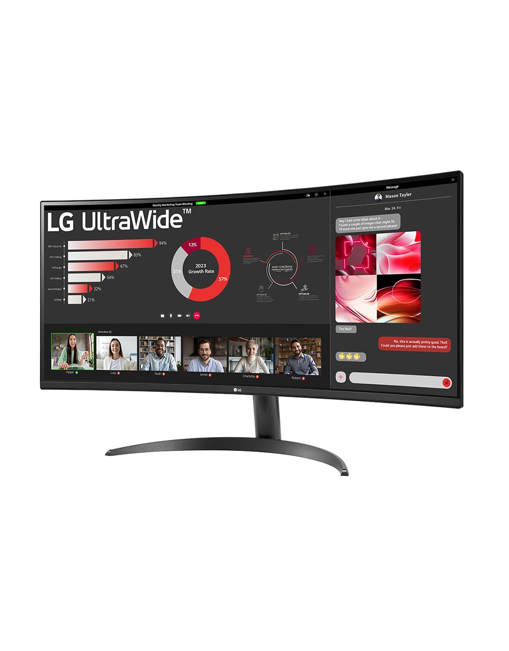 Monitor de 34'' 21:9 Curbat, UltraWide™ QHD (3440x1440) cu