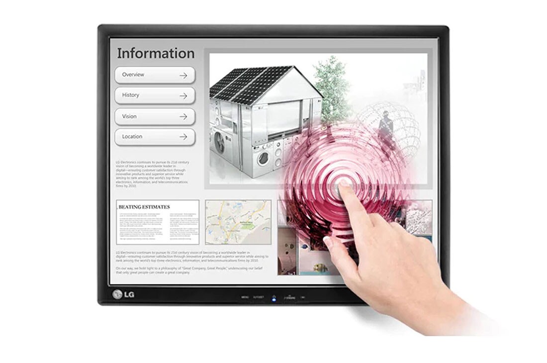 LG Monitor LED Touchscreen de 17'', Front view, 17MB15TP-B