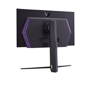 LG Monitor de gaming UltraGear™ OLED de 27 de inch | HDR400 True Black, 240Hz, 0,03ms (GtG), rear perspective view with lights on, 27GS95QE-B, thumbnail 10