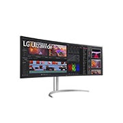 LG Monitor LG UltraWide™ Dual QHD, vedere laterală la +15 grade, 49WQ95C-W, thumbnail 3