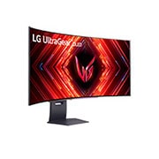 LG Monitor curbat pentru gaming UltraGear™ OLED 45'' | DisplayHDR True Black 400 800R, 240Hz, 0.03ms (GtG), Vedere frontală rotit la +45 grade, 45GS95QE-B, thumbnail 4