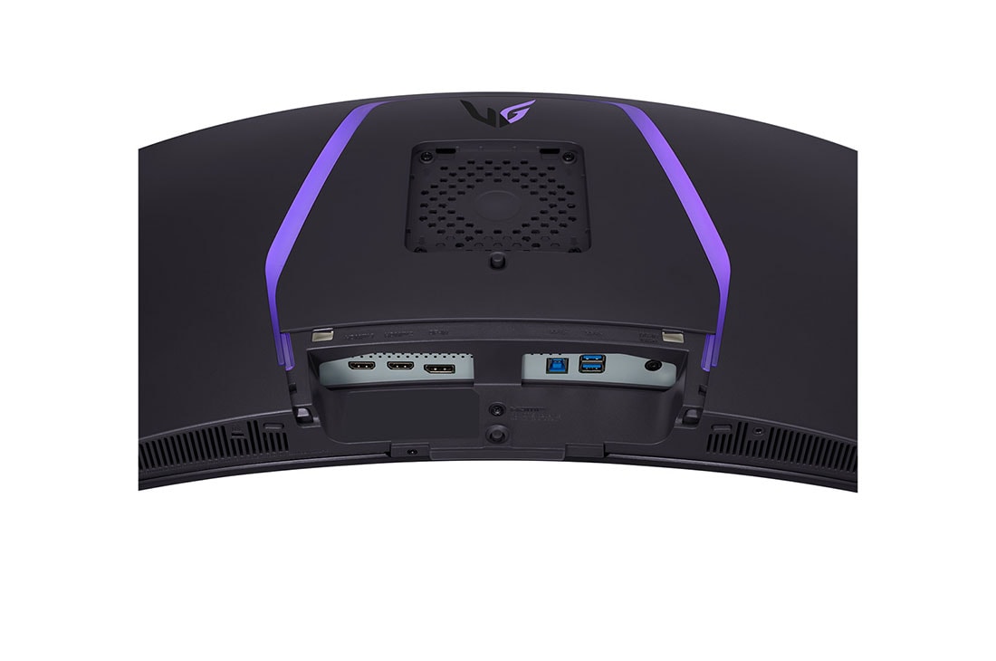 LG Monitor de gaming LG UltraGear OLED curbat 34”, QHD, 240Hz, 0,03ms (GtG), NVIDIA G-SYNC, AMD FreeSync Premium Pro, HDR400, Vedere posterioară mărită cu luminile pornite, 34GS95QE-B, thumbnail 12