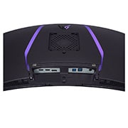 LG Monitor de gaming LG UltraGear OLED curbat 34”, QHD, 240Hz, 0,03ms (GtG), NVIDIA G-SYNC, AMD FreeSync Premium Pro, HDR400, Vedere posterioară mărită cu luminile pornite, 34GS95QE-B, thumbnail 12