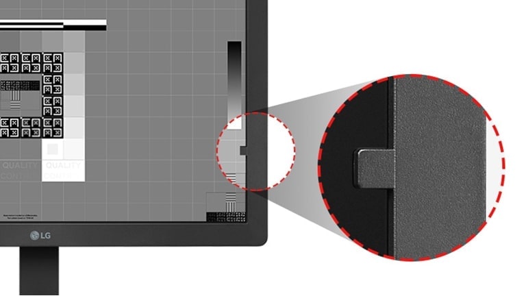 Senzorul frontal, acceptat de către software-ul de calibrare, permite calibrarea fără nevoia de echipament suplimentare de măsurare, asigurând o calitate stabilă a imaginii.	