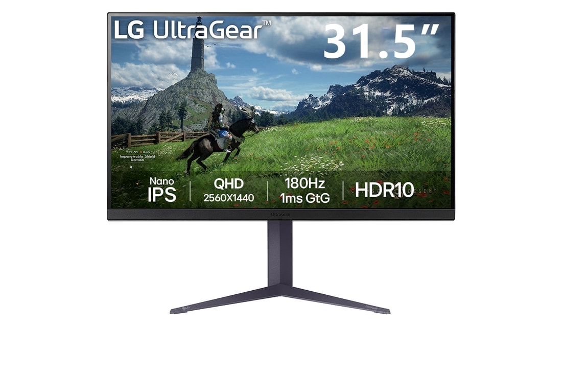 LG Monitor pentru gaming de 32” UltraGear™ QHD Nano IPS 180Hz | 1ms (GtG), HDR10, 32GS85Q-B