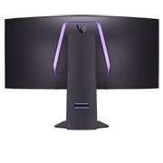 LG Monitor curbat pentru gaming UltraGear™ OLED 800R 39'' | 21:9 Ultra-WQHD 240Hz, 0.03ms (GtG), DisplayHDR True Black 400, vedere posterioară cu lumini aprinse, 39GS95QE-B, thumbnail 8