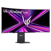 LG Monitor pentru gaming curbat LG UltraGear™ OLED de 45” WQHD, 240Hz | 0.03ms (GtG), DisplayHDR True Black 400, USB-C (PD 65W) & HDMI 2.1, vedere laterală la -15 grade, 45GX900A-B, thumbnail 2
