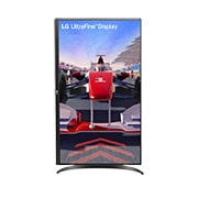 LG Monitor LG UltraFine de 32'', afișaj 4K, HDR10, Black Stabiliser, difuzoare stereo, Vedere din față cu ecranul rotit la 90 de grade în mod portret, 32UR550K-B, thumbnail 10