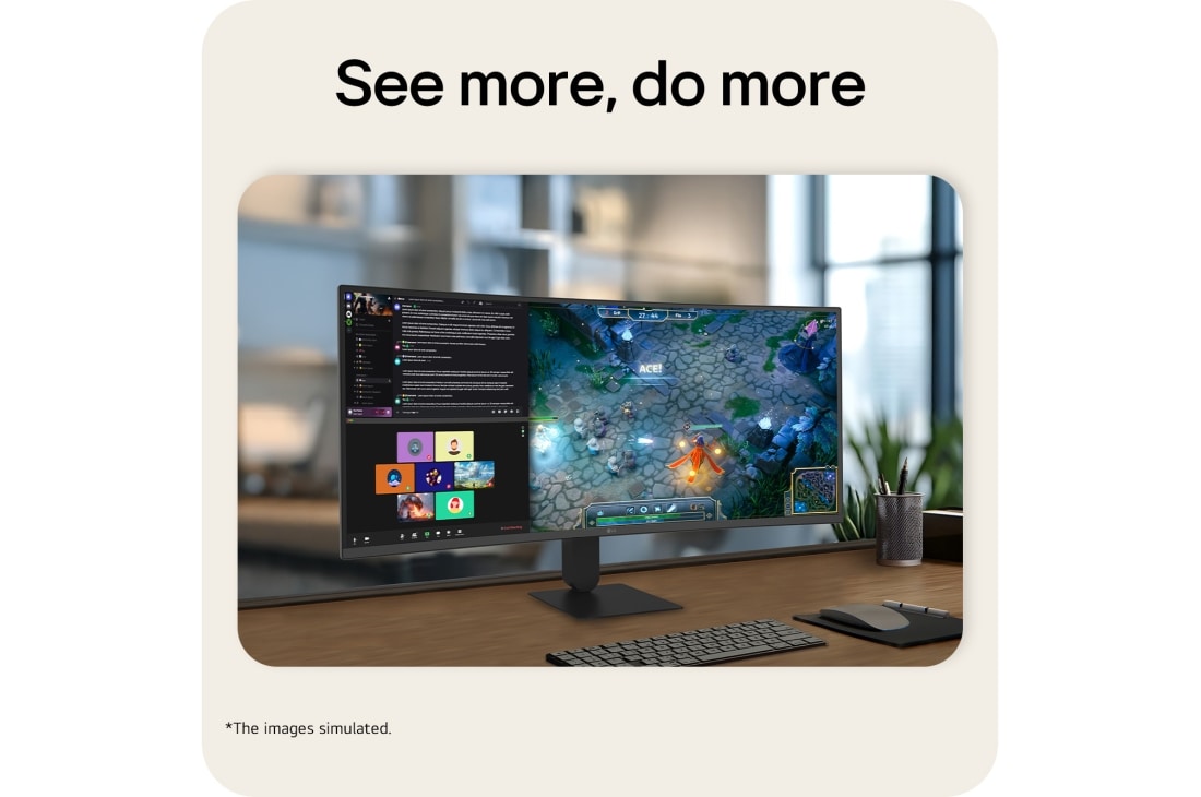 LG Monitor curbat LG UltraWide™ WQHD de 34”, 144 Hz, HDR10, cu AMD FreeSync™ Premium, Vedere frontală dintr-un unghi ușor dreapta a monitorului ultrawide, 34U620B-B, thumbnail 4