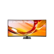 LG Monitor curbat LG UltraWide™ WQHD de 34”, 1800R, 144 Hz, Vedere frontală înclinată a monitorului curbat LG UltraWide prezentând designul cu 3 laturi fără margini și ecranul lat., 34U640B-B, thumbnail 2