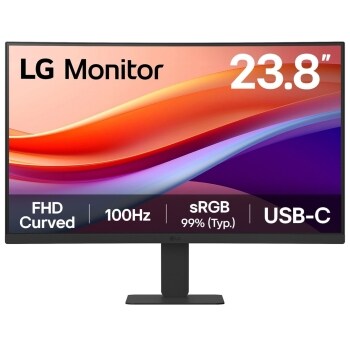 Monitor curbat de 23,8 inch FHD 100Hz HDR10 cu USB Type-C și alimentare PD de 15W.