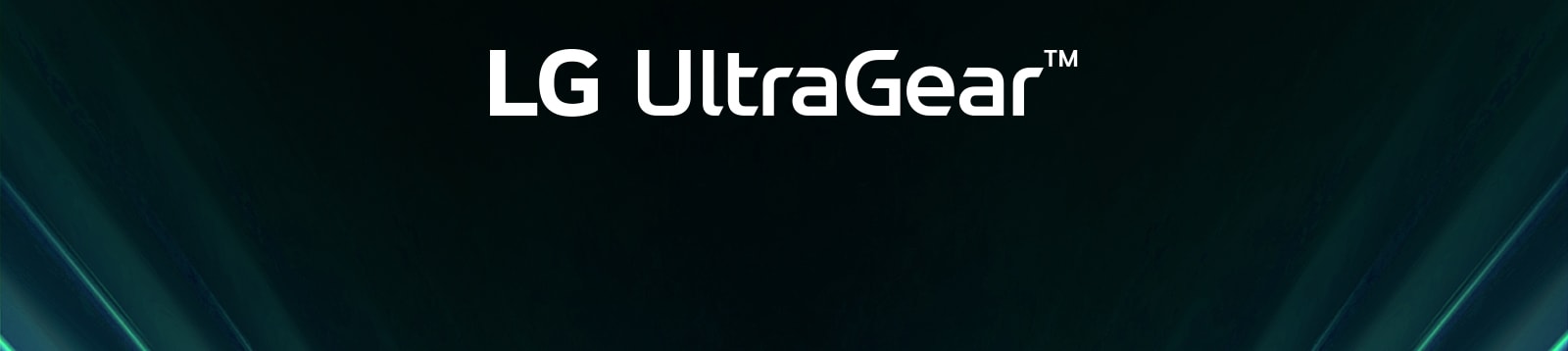 Logo-ul UltraGear™ într-o cameră futuristă, luminată cu neon.