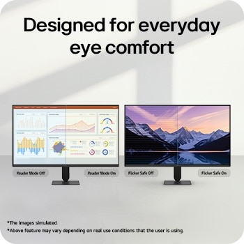 LG Monitor LG U4 de 24”, IPS Full HD, 144 Hz, Monitorul LG FHD demonstrând funcțiile Mod cititor și Protecție împotriva efectului de flicker pentru reducerea oboselii ochilor., 24U411B-B, thumbnail 9