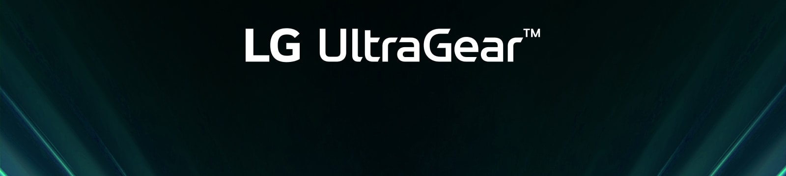 Logo-ul UltraGear™ într-o cameră futuristă, luminată cu neon.