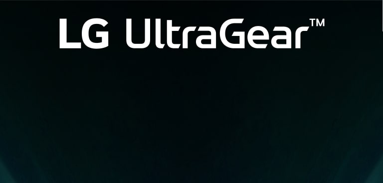Logo-ul UltraGear™ într-o cameră futuristă, luminată cu neon.