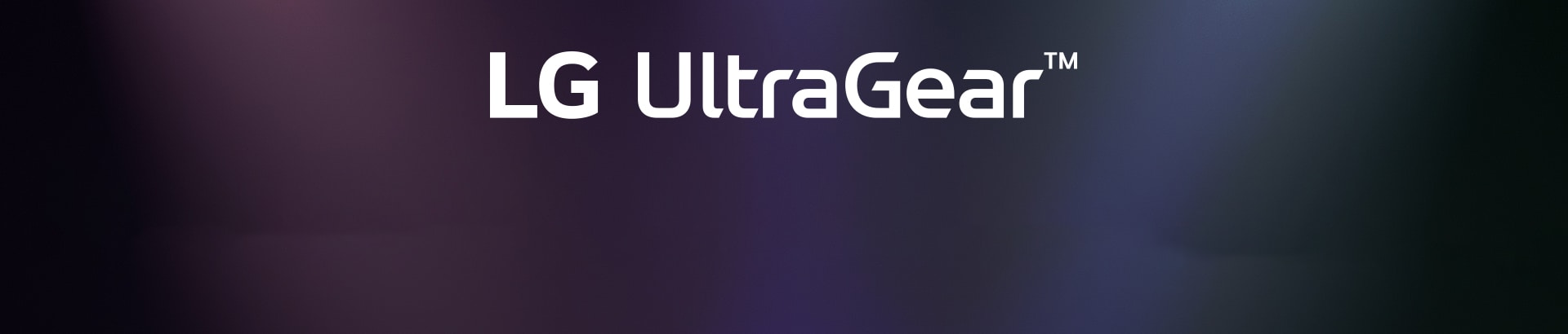 Logo-ul UltraGear™ într-o cameră futuristă, luminată cu neon.