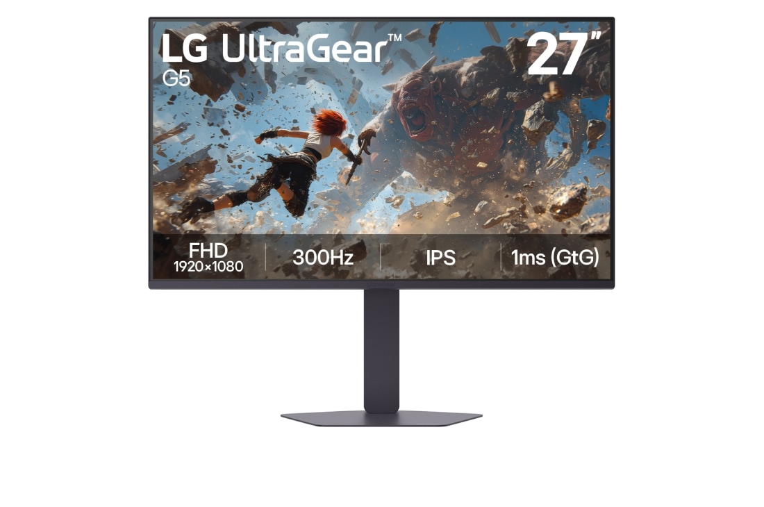 LG Monitor de gaming LG UltraGear™ G5 IPS Full HD de 27”, 300 Hz, 1 ms, compatibil NVIDIA G-SYNC, vedere laterală, 27G550B-B, thumbnail 2