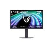 LG Monitor de gaming LG UltraGear™ G5 IPS Full HD de 27”, 300 Hz, 1 ms, compatibil NVIDIA G-SYNC, Această imagine arată vederea frontală a monitorului pentru gaming LG UltraGear G5 de 27 inchi, cu ecran IPS și rezoluție FHD (1920×1080), o rată de reîmprospătare de 300Hz și timp de răspuns de 1ms (, 27G550B-B, thumbnail 1